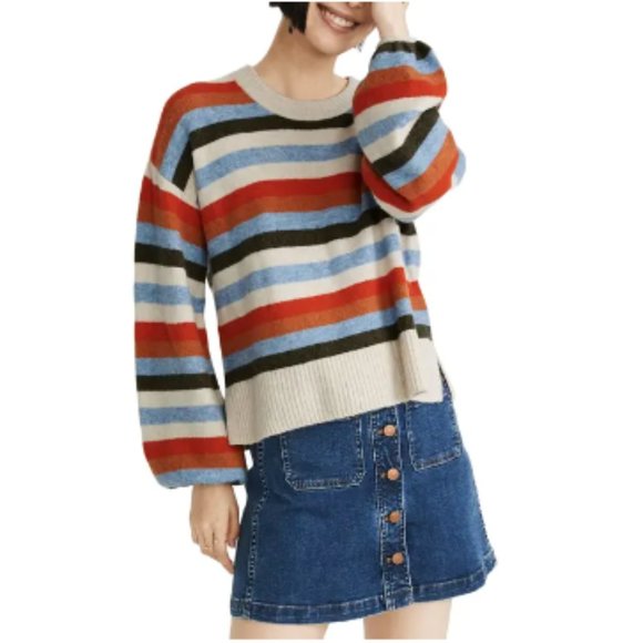 Madewell Payton Coziest Yarn Striped Pullover Size M NWOT - Picture 2 of 4